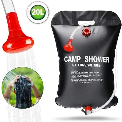 Douche Solaire Portable 20 L Sac Souple à Chauffage Rapide
