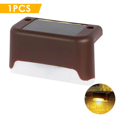 Lampes Solaires d'Escalier Extérieur IPX65, Pack 1 à 16 Pièces, Noir ou Marron