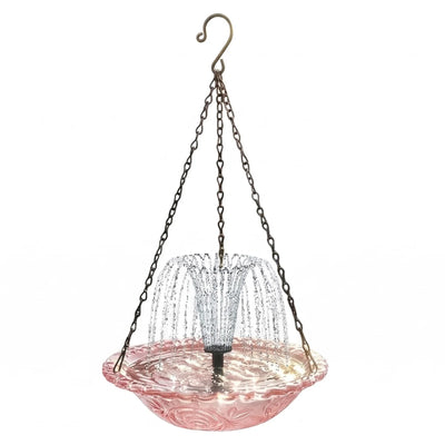 Fontaine Solaire Suspendue Bain d'Oiseaux et Mangeoire de Jardin