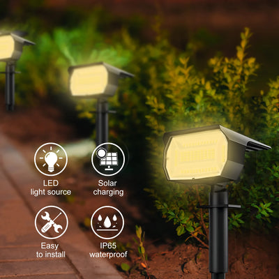 Projecteur Solaire LED Paysage 3 Modes Jardin Cour