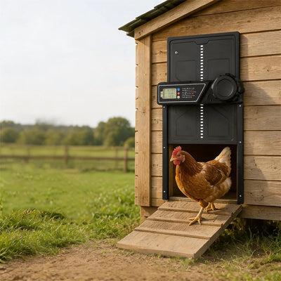 Porte Automatique de Poulailler Solaire LCD Poules et Canards