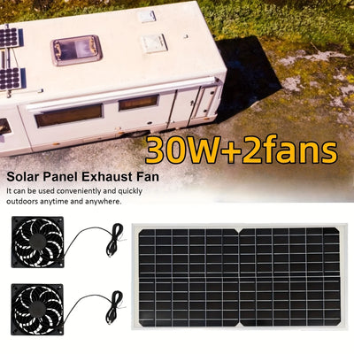 Extracteur Solaire Double 30W Étanche pour Serre et Abri