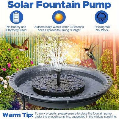 Pompe de Fontaine Solaire 2,5 W à 6 Buses pour Bassin