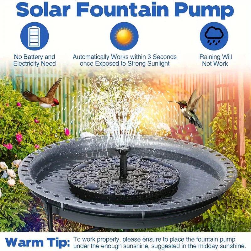 Pompe de Fontaine Solaire 2,5 W à 6 Buses pour Bassin