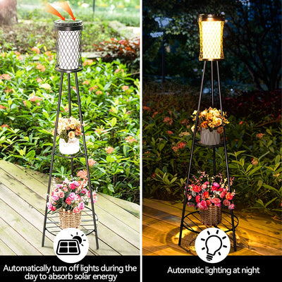 Lanterne Solaire de Jardin avec Support pour Plantes