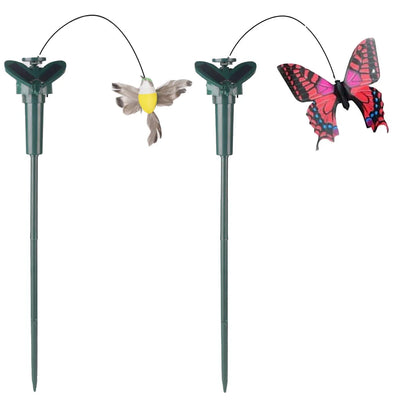 Décoration Solaire Papillons et Oiseaux Dansants pour Jardin