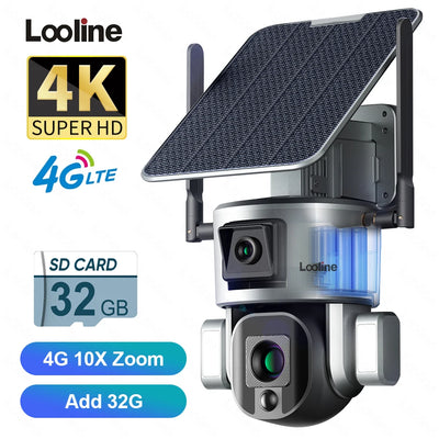Caméra Surveillance Solaire PTZ 8MP 4G Wifi Étanche 4K Suivi