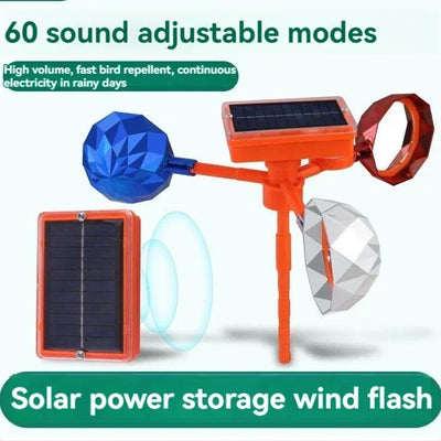 Effaroucheur Solaire Rotatif 360° Étanche Verger et Ferme