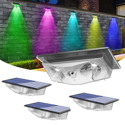 Lumière Solaire Clôture RGB IP65 Couleurs Changeantes Lot de 4