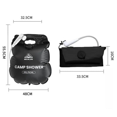 Sac de Douche Solaire 20L avec Tuyau