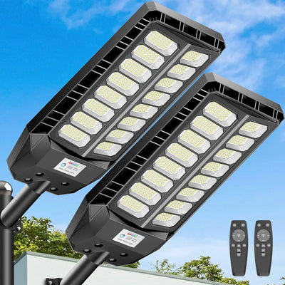 Lampadaire Solaire 480 LED Blanc Froid 6500K Télécommande