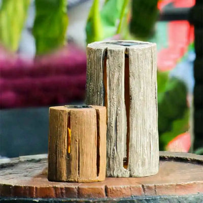 Lampe Solaire Souche d'Arbre Décorative Jardin