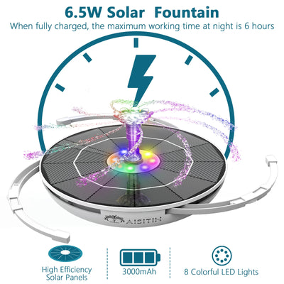 Fontaine Solaire avec Pompe et LED pour Etang