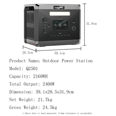 Station d'Énergie Solaire 2304Wh 2500W Portable - vue 7
