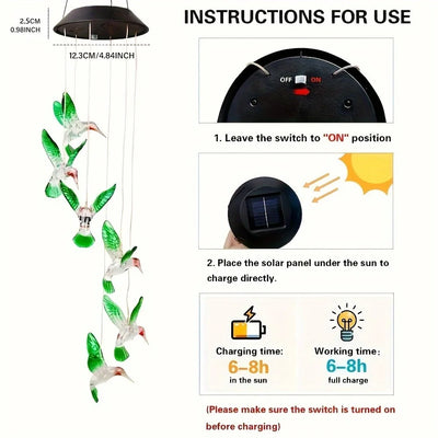 Lampe Solaire Colibri Décorative pour Extérieur