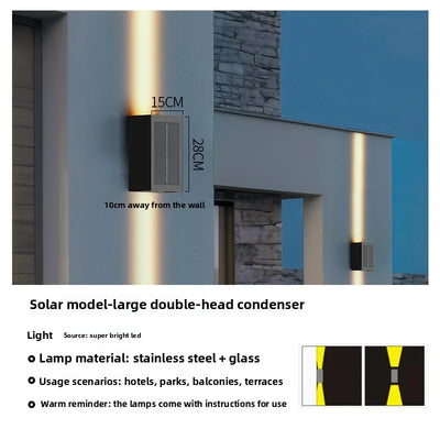 Applique Solaire Murale Extérieure Étanche Effet Lavage