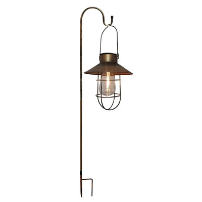 Lanterne Solaire Extérieure Rétro Métal Filament LED Suspendue