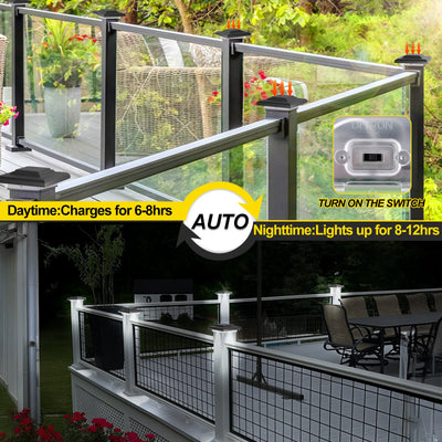 Lampe Solaire Clôture LED Étanche IP65 Jardin Mur Cour