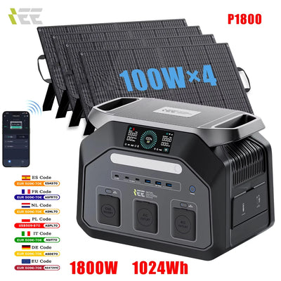 Station Électrique Portable Solaire IEE P1800 1800W 1024Wh