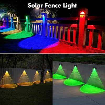 Lampe Solaire de Clôture LED RGB Blanc Chaud Pont Extérieur