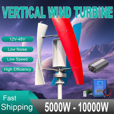 Éolienne Verticale Maglev 5 kW avec Panneau Solaire Hybride