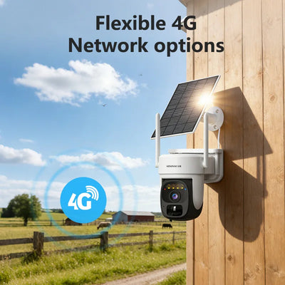 Caméra Solaire 4G PTZ Double Objectif Extérieure