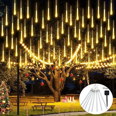 Guirlande Solaire Pluie de Météores Noël Sapin et Gouttière