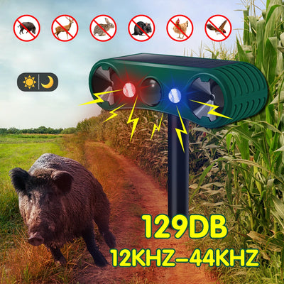 Répulsif Solaire Ultrasons Animaux Détecteur Mouvement Jardin