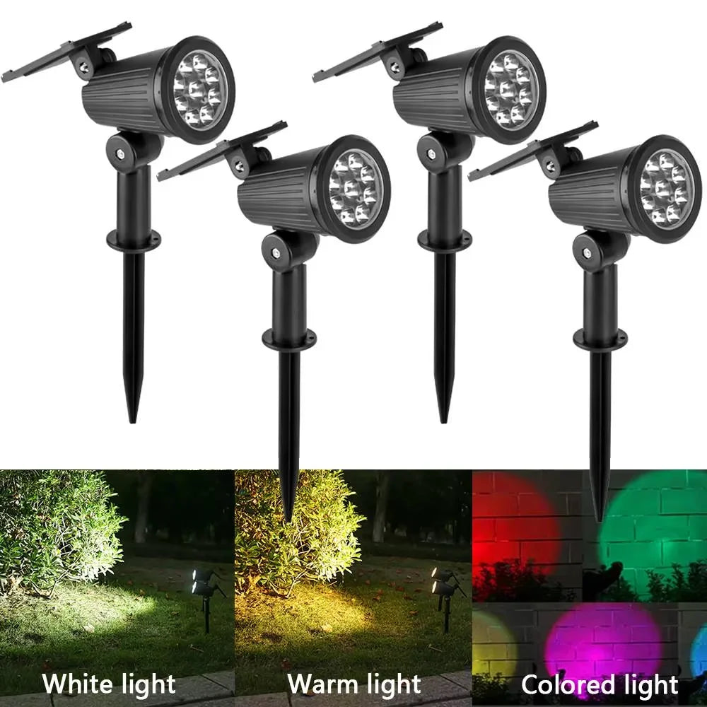 Projecteur LED Solaire Extérieur Étanche pour Jardin, Pelouse et Passerelle