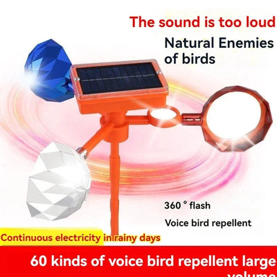 Effaroucheur Solaire Rotatif 360° Étanche Verger et Ferme