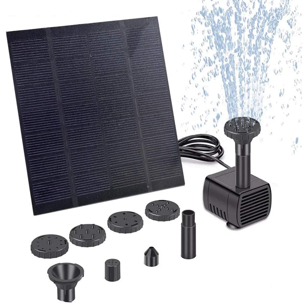 Kit Pompe Solaire pour Fontaine de Bassin avec Diffuseurs