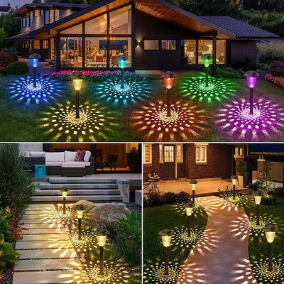 Piquet Solaire Chemin Jardin Acier Poli IP67 RVB