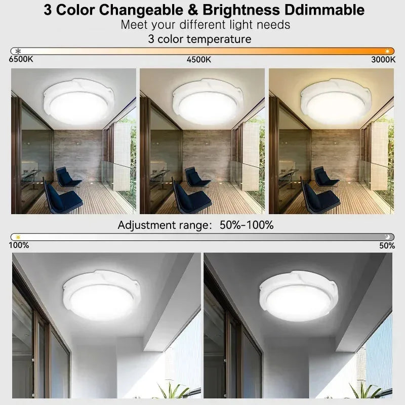 Lampe Solaire Intérieur Plafonnier Étanche avec Télécommande 25W et 60W