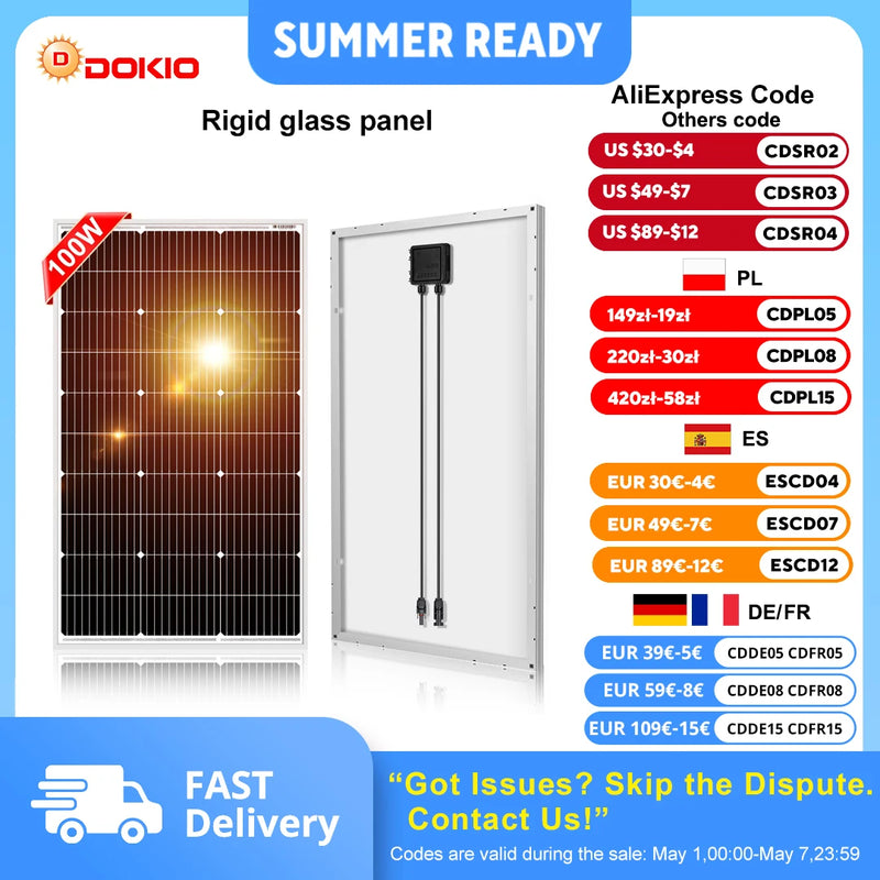 Panneau solaire monocristallin installé sur un camping-car