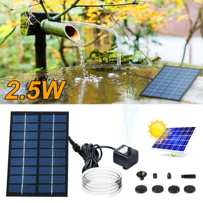 Fontaine Solaire 2,5 W à Panneau Déporté pour Bain d'Oiseaux