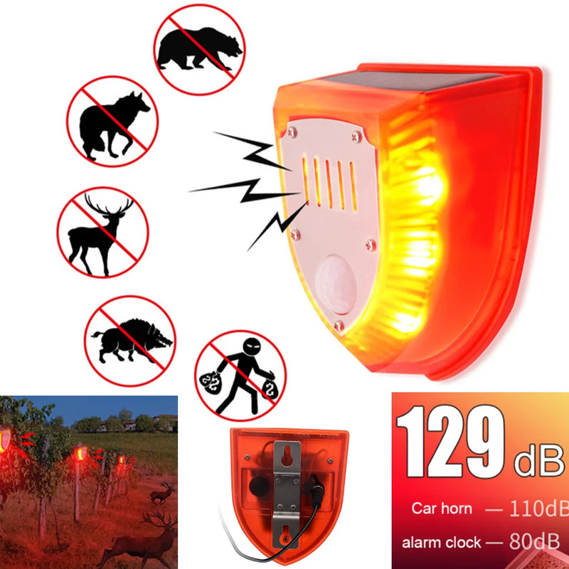 Alarme Solaire Répulsive Sanglier avec Télécommande et Sirène