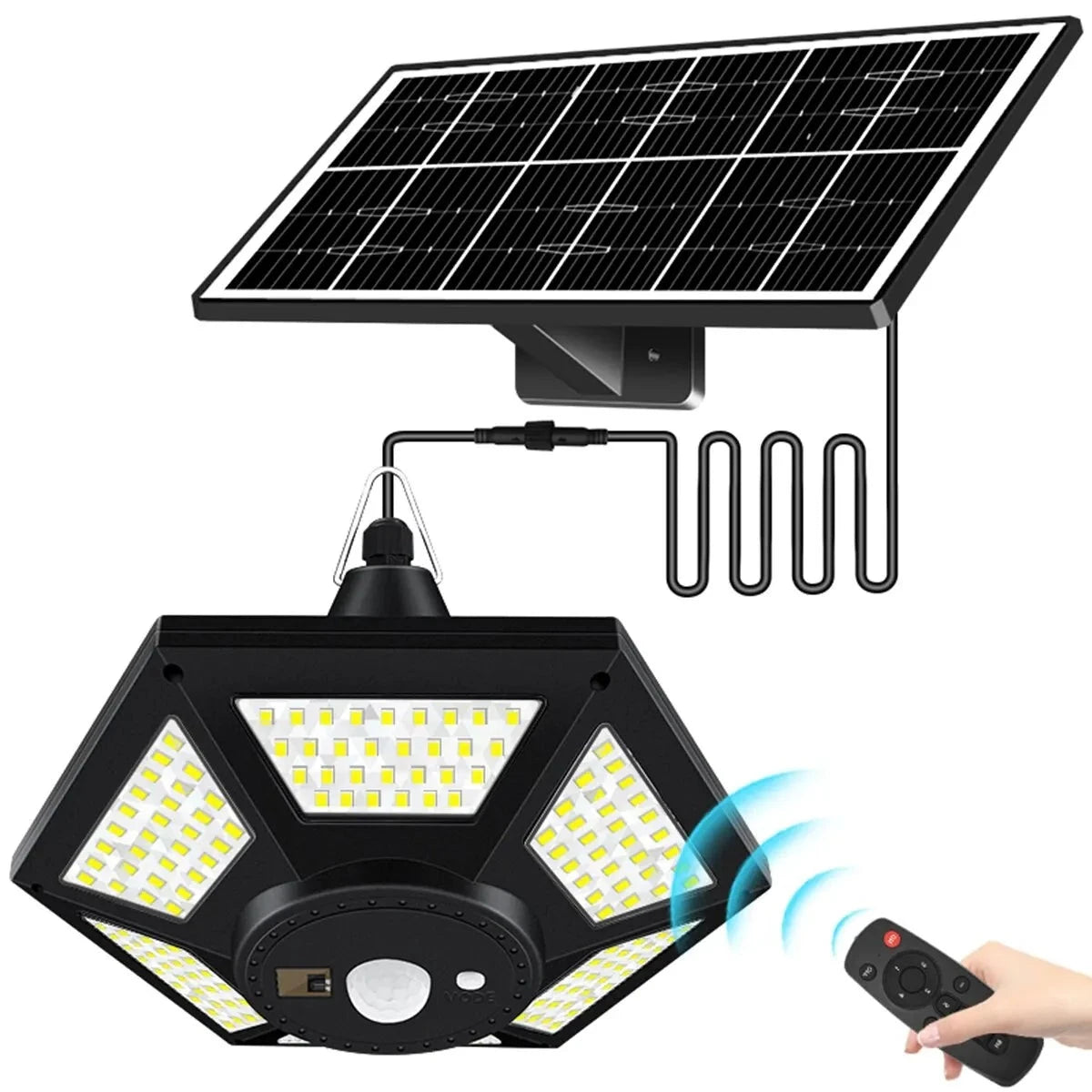 Lampe Solaire Suspendue Gazebo et Garage 180 LED avec Télécommande