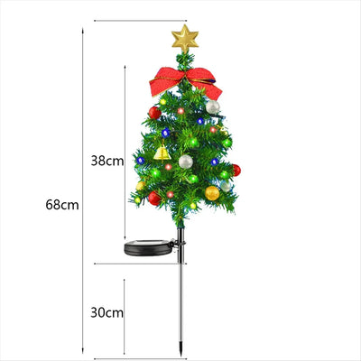 Piquet Solaire Sapin de Noël Lot de 2 Étanche Extérieur