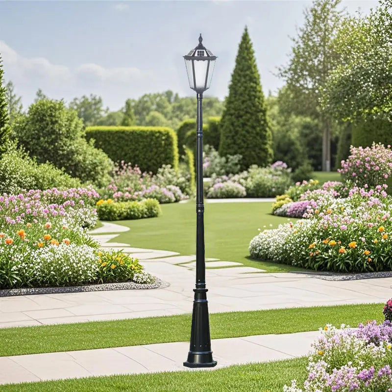 Lampadaire solaire extérieur en aluminium à douille E27