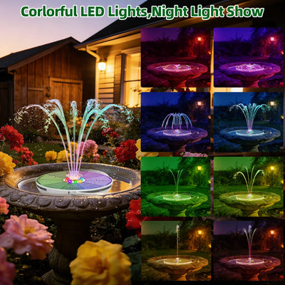 Fontaine Solaire de Jardin LED Batterie 8 Buses