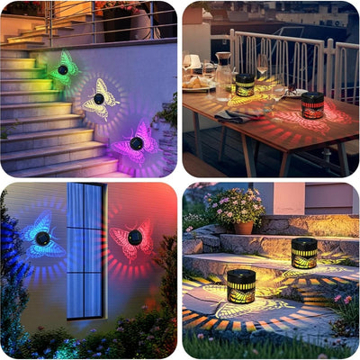 Lot d'appliques solaires papillon pour mur extérieur