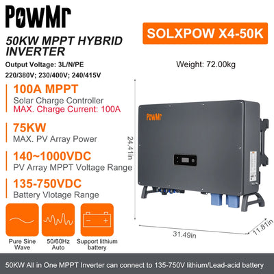 Onduleur Solaire Triphasé 30 kW 50 kW IP65