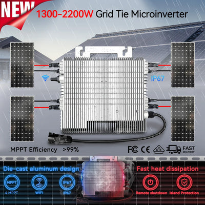 Micro-Onduleur Solaire 2000W Réseau WiFi
