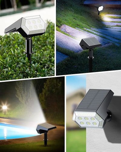 Spot Solaire Jardin 108 LED Projecteur Paysage Extérieur
