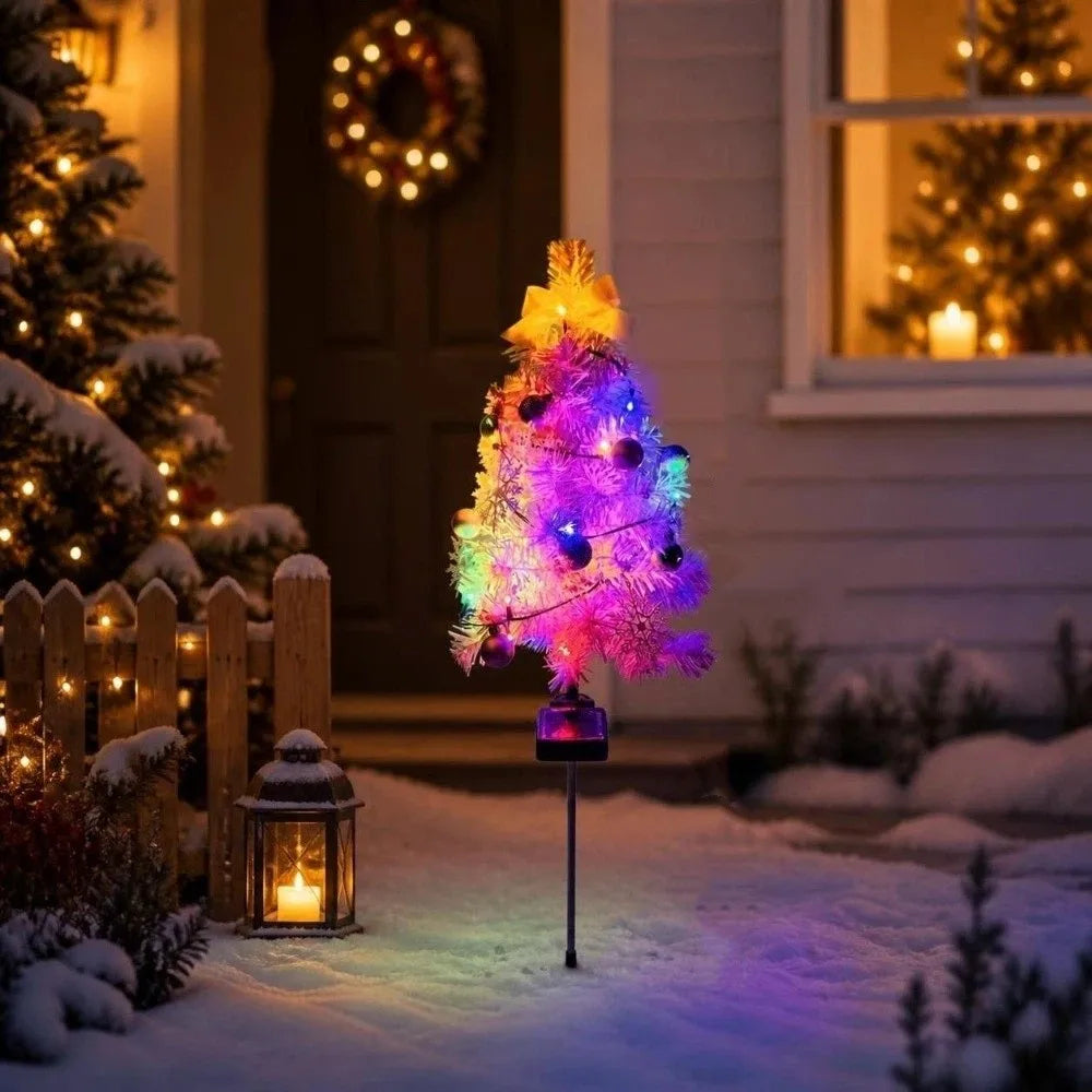 Lampe Solaire Sapin de Noël Étanche à Planter