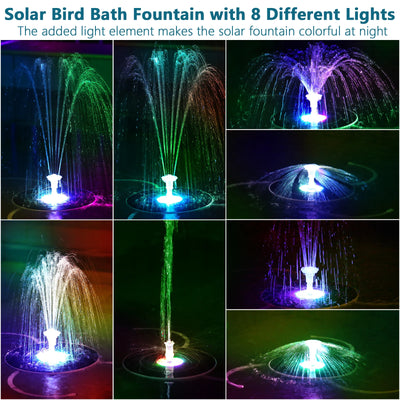 Fontaine Solaire avec Pompe et LED pour Etang
