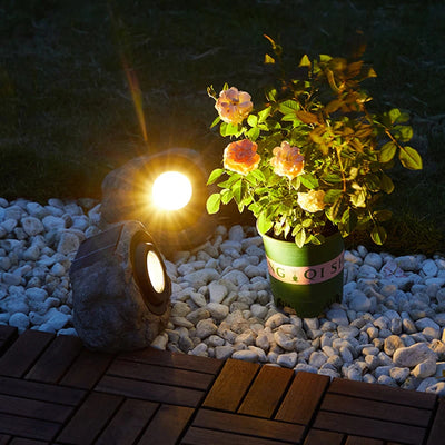 Lampe Solaire LED Imitation Pierre Étanche Jardin Pelouse Patio