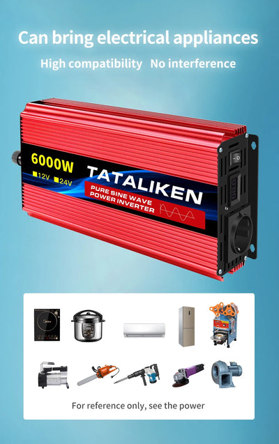 Convertisseur Solaire Onde Pure 12V 24V 220V