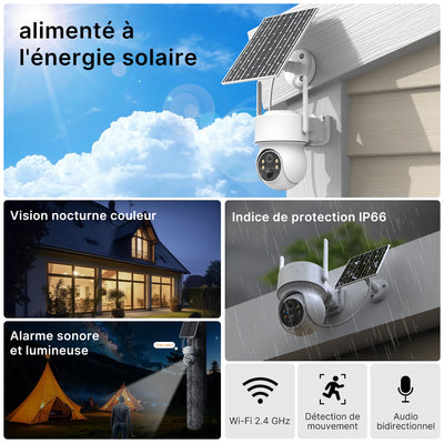 Caméra Solaire WiFi Extérieure PTZ - vue 2