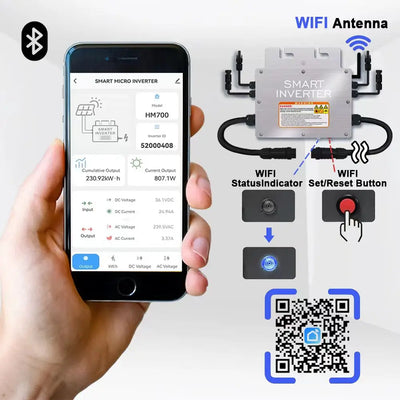 Micro-Onduleur Solaire 600-1000W Réseau WIFI